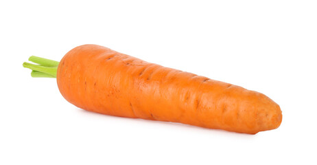 One fresh ripe carrot isolated on white