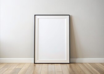 Clean and minimalist mockup of a single poster frame, ideal for presenting large-format artwork or designs, featuring a sleek and modern white border.