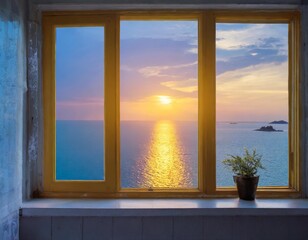 Window with view of the sea