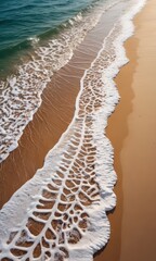 Abstract Wave Pattern on Sandy Beach.