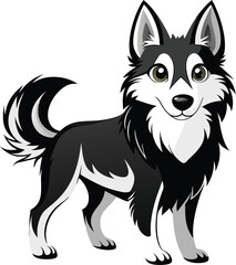 Naklejka premium black and white dog