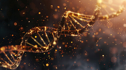 a DNA double helix floating in space