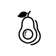 Avocado line icon. Flat design vector.