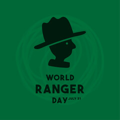 World Ranger Day. July 31. Green background.