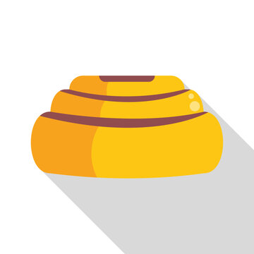 recommend clip art: Delicious cinnamon roll with icing is lying on its side and casting a long shadow