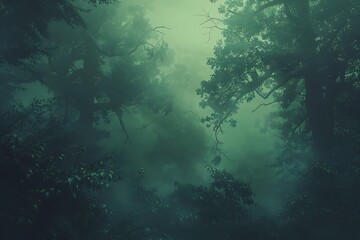 Fototapeta premium Mystical gradients of enchanted forest greens whisper ancient secrets.