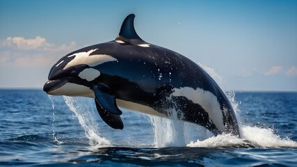 Fototapeta premium dolphin jumping in water