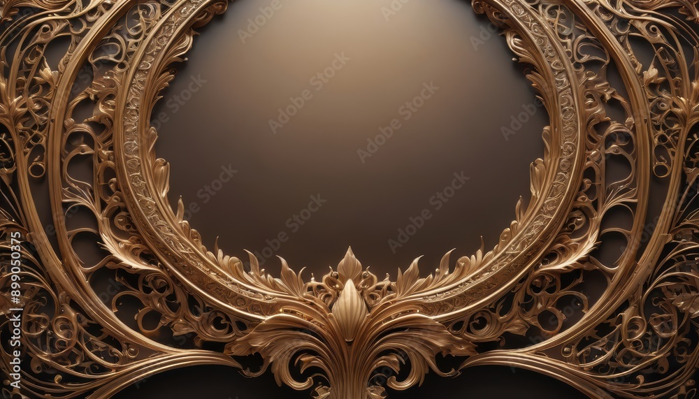 Canvas Prints golden ornamental frame with copy space.