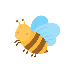 Flying bee insect animal hand drawn in cute cartoon vector illustration