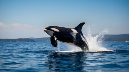 Fototapeta premium dolphin jumping out of water