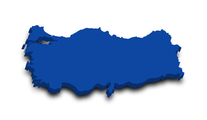 Fototapeta premium 3d Map of Turkey with color. Türkiye country map