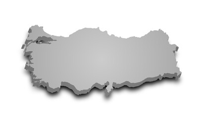 Fototapeta premium 3d Map of Turkey with color. Türkiye country map