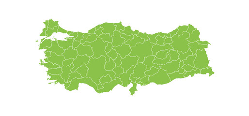 Obraz premium Turkey administrative map. states map of Türkiye with color, blank Map, empty map of Turkey