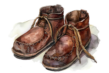 Watercolor Boots Illustration