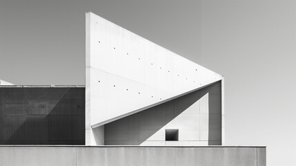 Fototapeta premium architecture interior, focus on modern architecture, abstract architectural background, building facade, black and white building