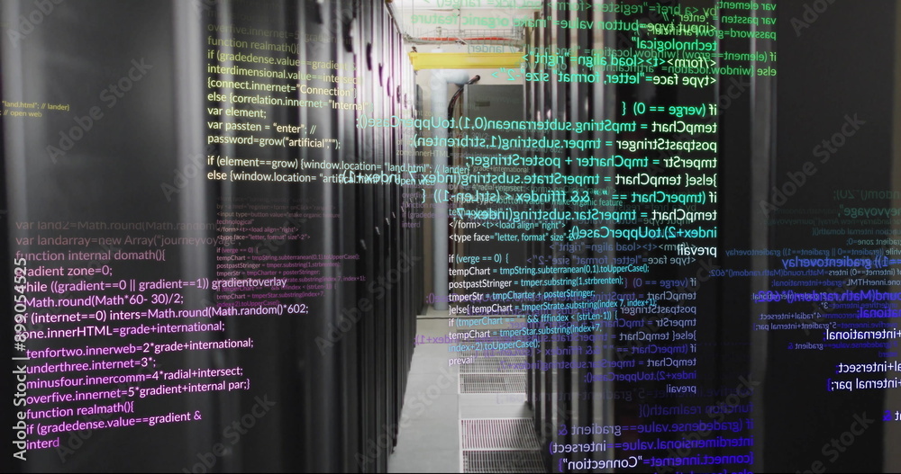 Poster image of digital data processing over computer servers