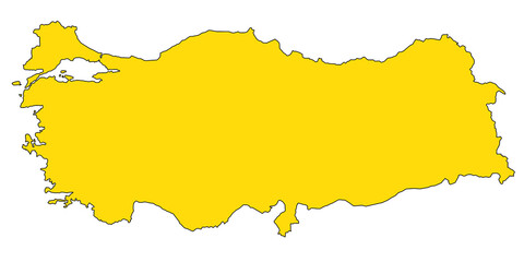 Obraz premium High detailed illustration map - Administrative Turkey Map