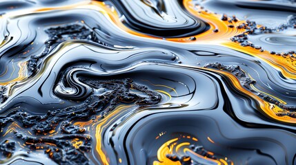 Patterns of oil separation in water, petroleum, visual abstraction