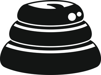 Black glyph icon representing a modern smart speaker assistant, listening for a voice command