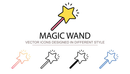 Magic Wand icon design with white background stock illustration
