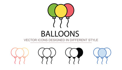 Balloons icon design with white background stock illustration