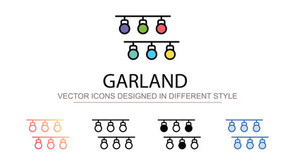 Garland icon design with white background stock illustration