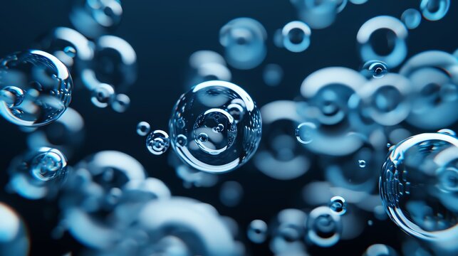 Gas evolution reaction, bubble formation, flat design illustration
