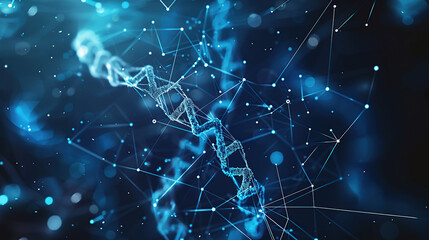 Fototapeta premium Abstract background with a double helix and DNA structure,