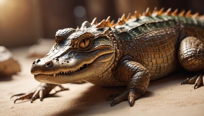 Naklejka premium Close Up Of A Crocodile's Eye.