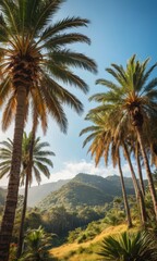 Fototapeta premium Palm Trees in a Tropical Landscape.