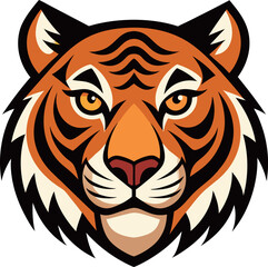 Illustration of a tiger head sticker symbol