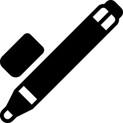 Whiteboard Marker Glyph Icon Design Vector