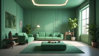 Photo interior modern design room 3d illustration