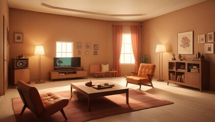 Photo interior modern design room 3d illustration