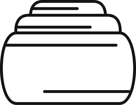 recommend clip art: Simple line drawing of a cosmetic cream jar open with three distinct layers of product inside