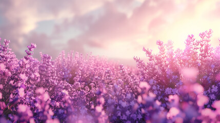 Naklejka premium 光のラベンダーフィールド