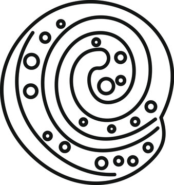 recommend clip art: Simple line art illustration of a cinnamon roll, perfect for a bakery menu or cafe advertisement