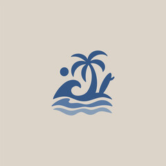 Obraz premium Vintage surf design template for surf club, surf shop, surf merch.