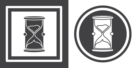 Vector. Hourglass symbol. Black and white icon symbol design in flat.