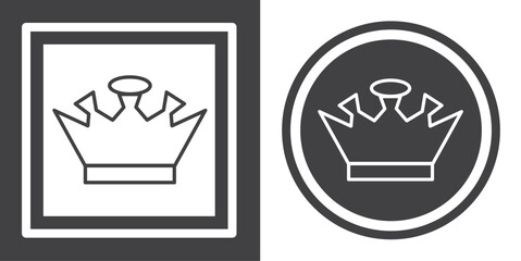 Vector. Crown symbol. Black and white icon symbol design in flat.