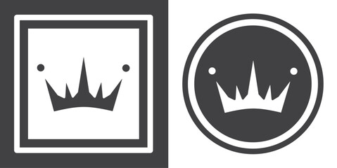 Vector. Crown symbol. Black and white icon symbol design in flat.