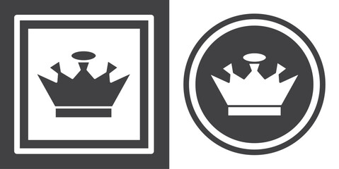 Vector. Crown symbol. Black and white icon symbol design in flat.