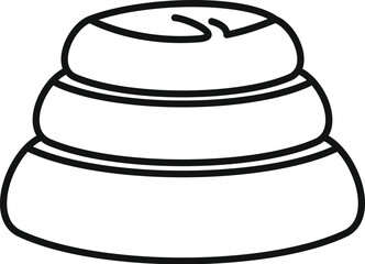 Simple line drawing of a tiered cake, perfect for representing baked goods in a minimalist style