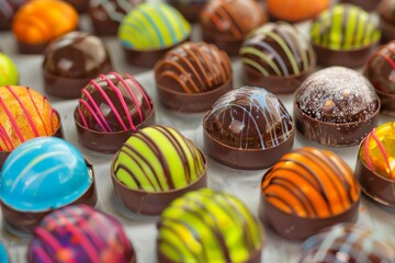 Obraz premium Assortment of Gourmet Chocolate Bonbons