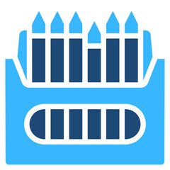Crayons Solid Color Icon Design Vector