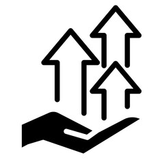 Growing graph. Growth success arrow icon. Growing graph icon. Growth chart icon. Growing bar graph. Vector illustration.