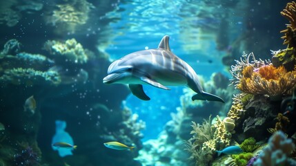 Fototapeta premium Marine Sanctuary: Illuminating the Underwater World