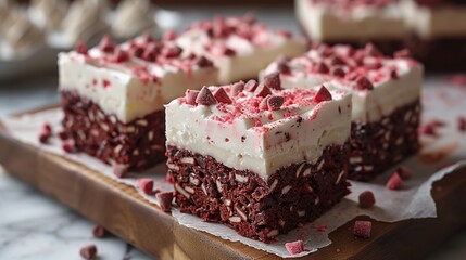 Red Velvet Brownie Bites with White Chocolate and Raspberry Chips