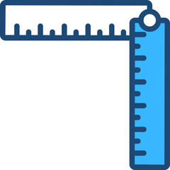 Ruler Blue Icon Design Vector
