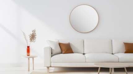 Modern Scandinavian design with clean lines, neutral colors, and minimalist elements, creating a serene and stylish atmosphere